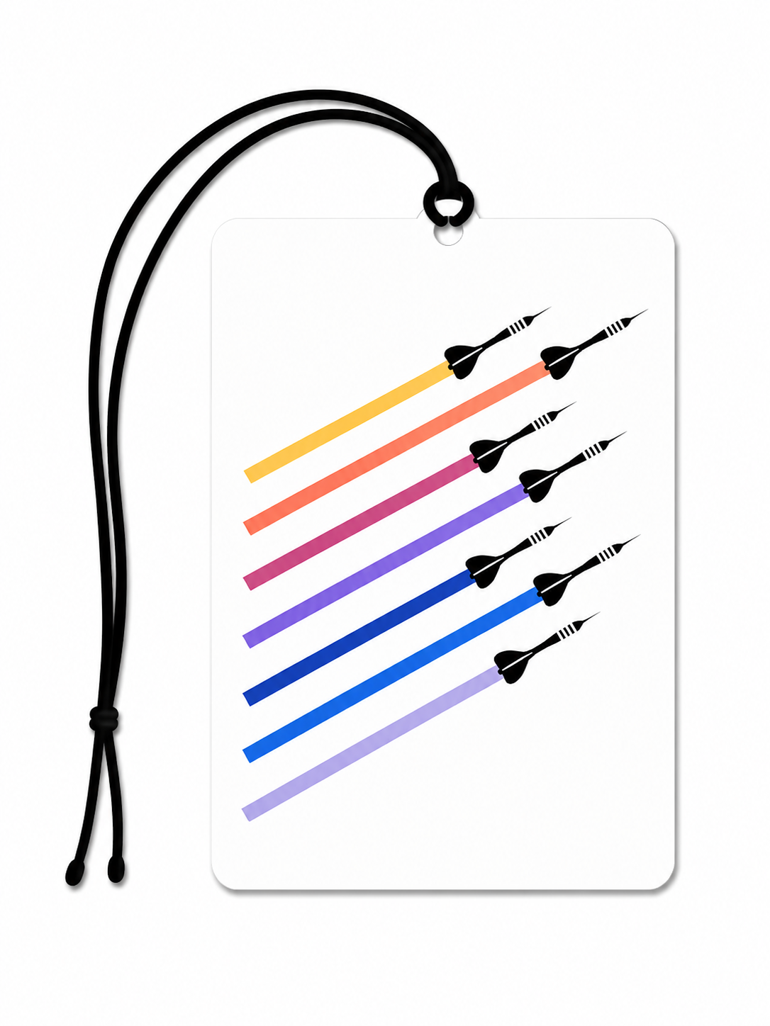 Rainbow Darts Air Freshener – Colourful Dart Flights Car Air Freshener | Gift for Darts Players & Fans