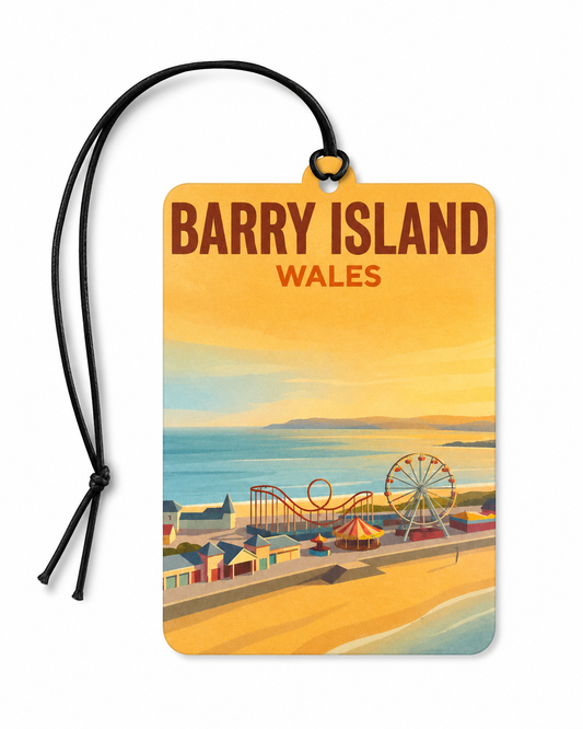 Barry Island Wales Car Air Freshener – Welsh Seaside Beach Travel Souvenir Hanging Car Freshener