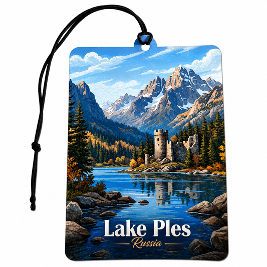 Lake Ples Russia Car Air Freshener – Russian Landscape Hanging Car Freshener, Travel Souvenir & Gift