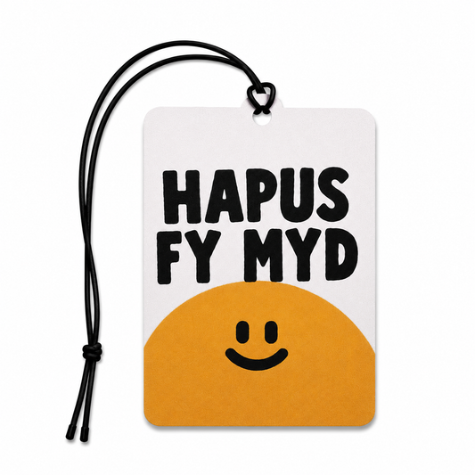 Awr Hapus Car Air Freshener | Welsh Happy Hour Hanging Car Air Freshener | Welsh Language Gift