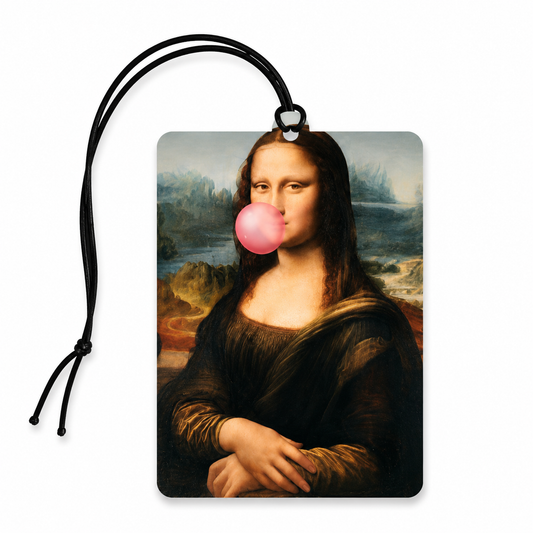 Mona Lisa Bubble Gum Car Air Freshener – Funny Pop Art Car Accessory