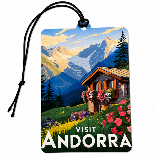 Andorra Car Air Freshener – Visit Andorra Hanging Car Freshener, Andorran Souvenir & Travel Gift