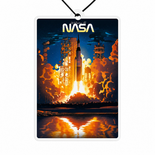 Nasa rocket launch illustration car air freshener 