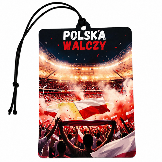 Polska Walczy Poland Football Fans Hanging Car Air Freshener – Polish Red & White Stadium Supporter Design, Poland Football Car Accessory & Gift