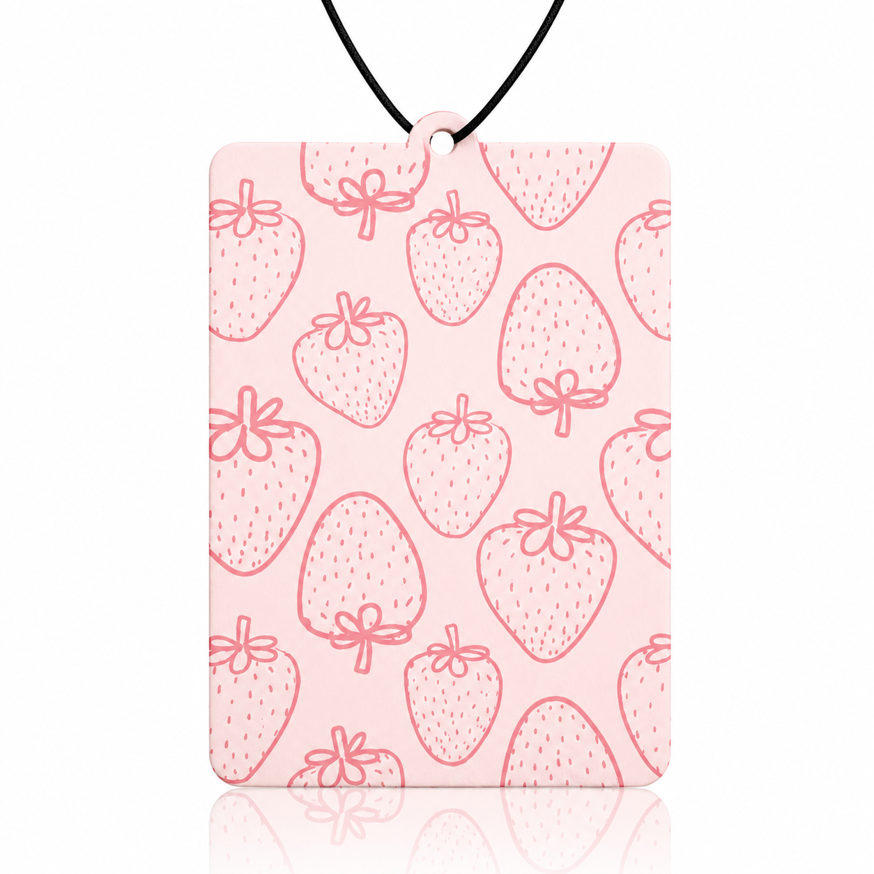 Minimalist Pink Strawberry Car Air Freshener - Elevate Your Drive with Freshness