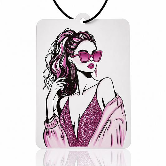 Minimalist Stylish Woman Car Air Freshener - Pink Fashion Girl Accessory - MyFreshScent