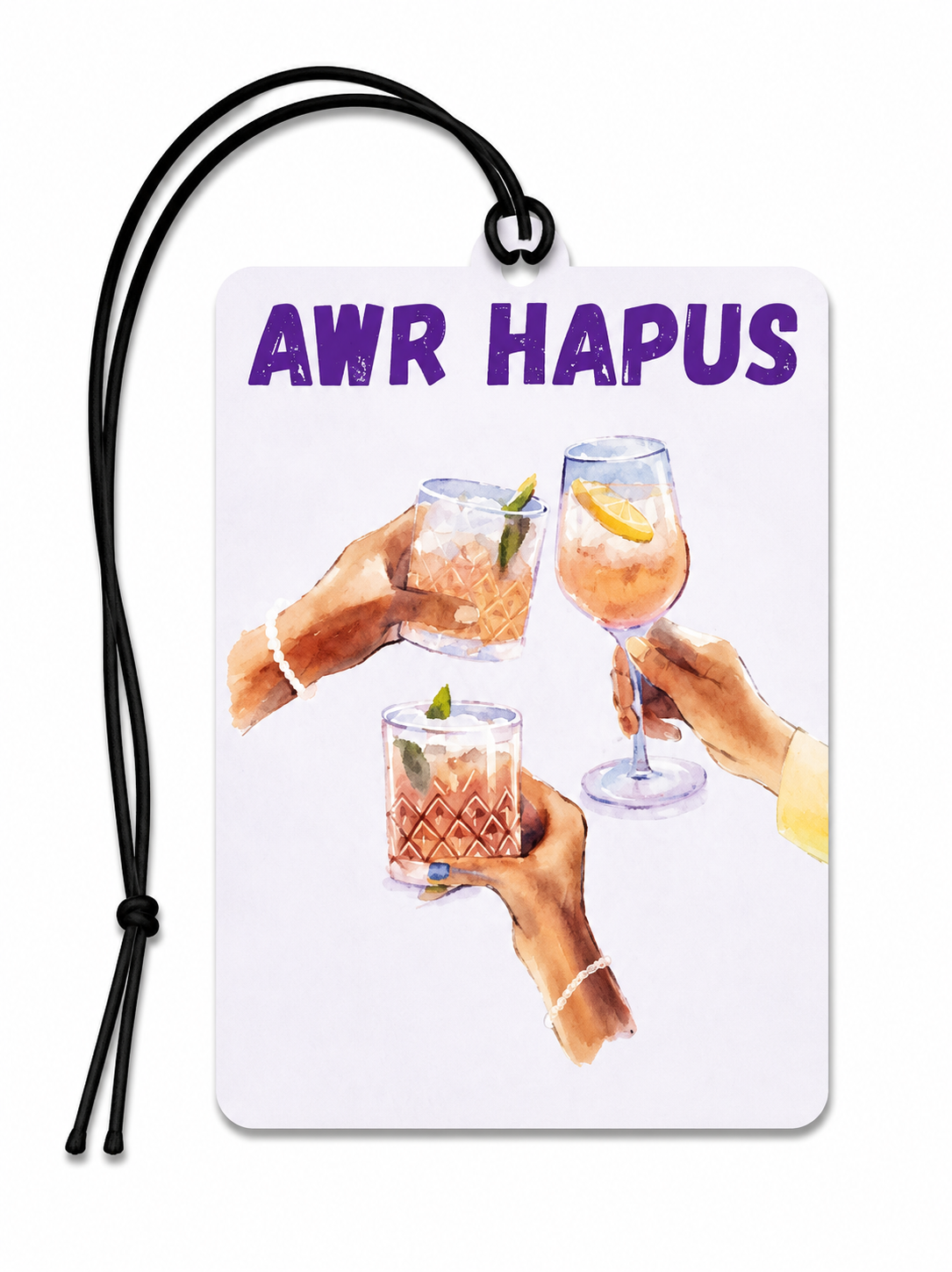 Awr Hapus Car Air Freshener | Welsh Happy Hour Hanging Car Air Freshener | Welsh Language Gift