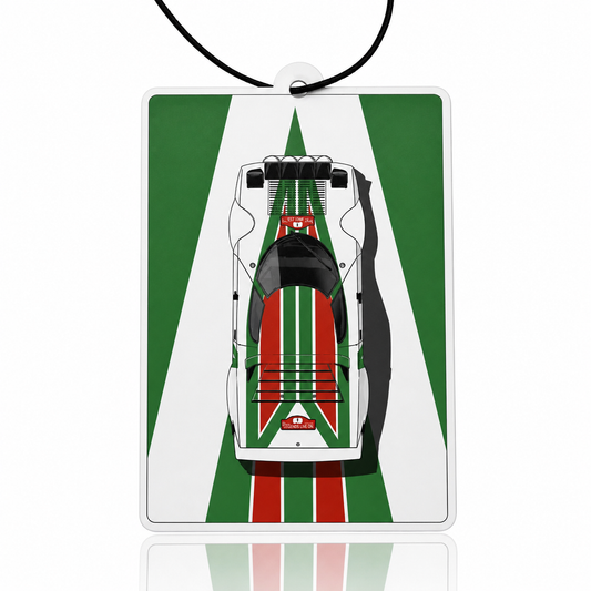 Lancia Stratos Car Air Freshener - Green Illustration Hanging Classic Super Car Accessory Gift - MyFreshScent