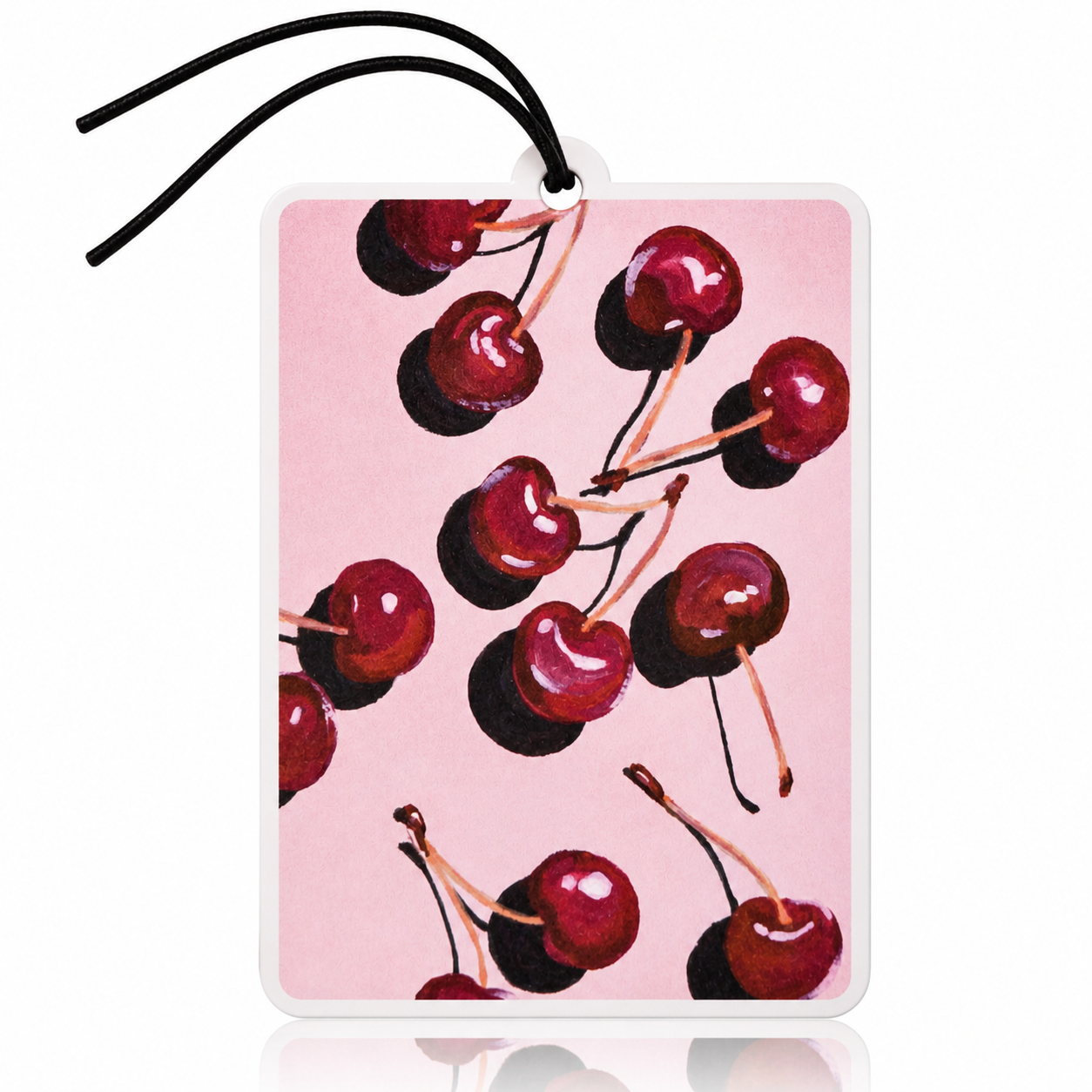 Cherry Illustration Car Air Freshener - Cute Retro Fruit Accessory for Cars - Unique Novelty Gift - MyFreshScent