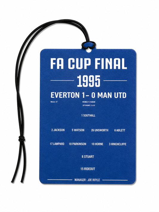 Everton FA Cup Final 1995 Air Freshener – Everton 1-0 Manchester United Hanging Car Air Freshener – Football Memorabilia Gift