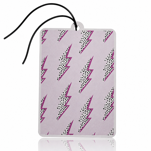 Pink Lightning Bolt Car Air Freshener - Retro Novelty Accessory for Your Vehicle - MyFreshScent