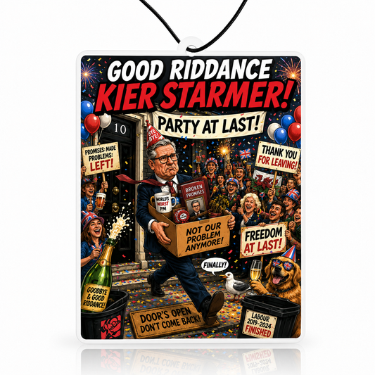 Comical Kier Starmer Car Air Freshener - A Hilarious Political Gift for Your Car