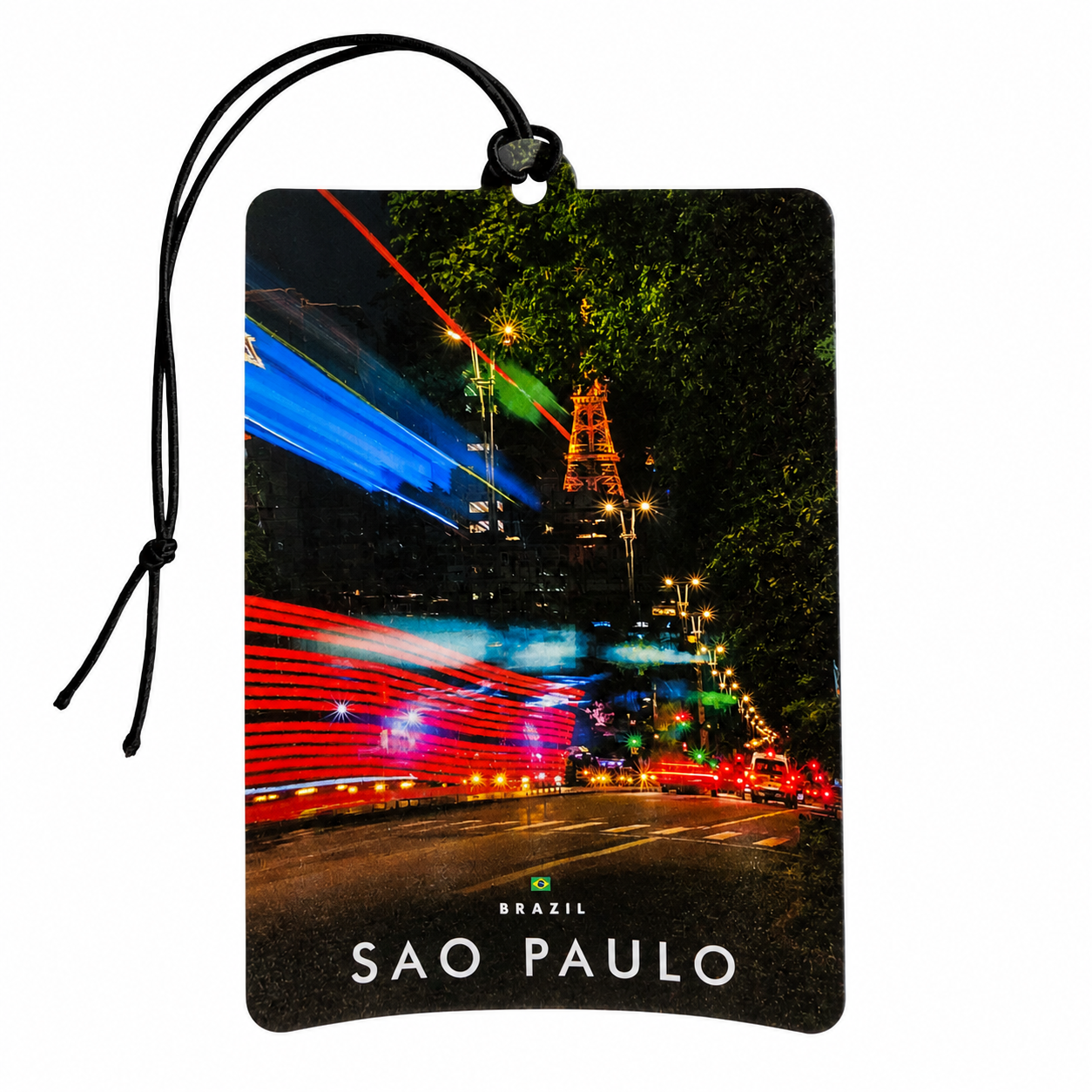 São Paulo Brazil Car Air Freshener – Brazilian City Night Skyline Car Freshener