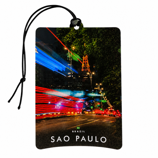 São Paulo Brazil Car Air Freshener – Brazilian City Night Skyline Car Freshener