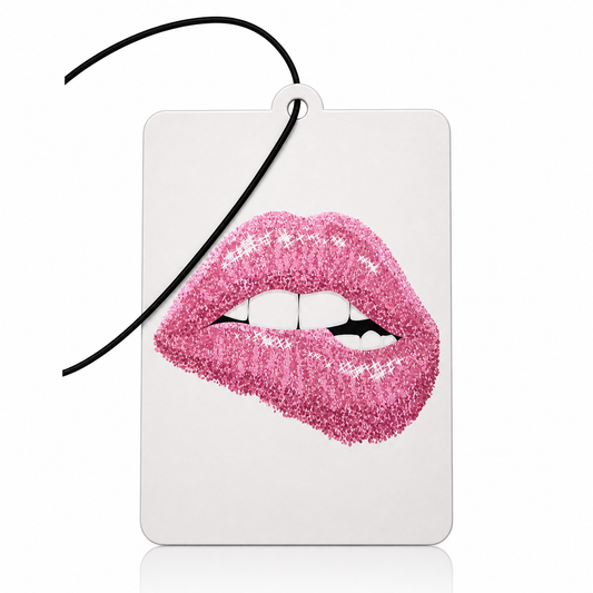 Glitter Pink Lips Car Air Freshener - Minimalist Chic Pink Accessory For Your Car - MyFreshScent