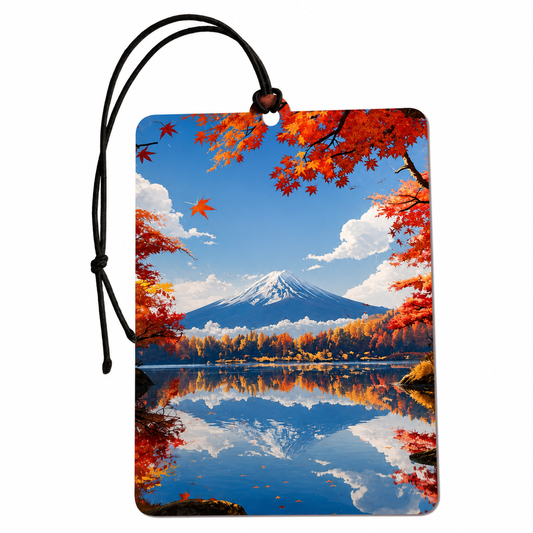 Mount Fuji Japan Car Air Freshener – Japanese Mountain Autumn Travel Souvenir Car Accessory Gift