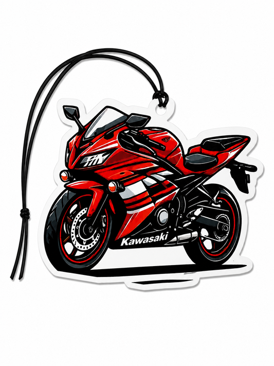 Kawasaki Ninja Sport Bike Air Freshener – Red Motorcycle Hanging Car Air Freshener – Motorbike Gift