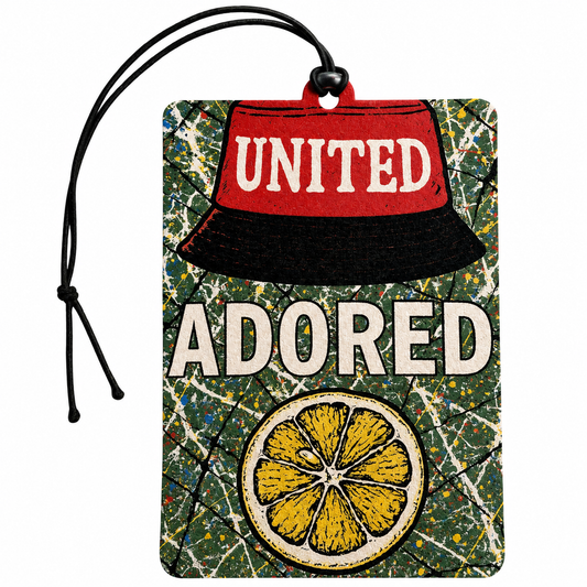 United Adored Hanging Air Freshener – Red Bucket Hat Football Fan Car Air Freshener, Retro Terrace Inspired Supporter Gift, Manchester Football Car Accessory