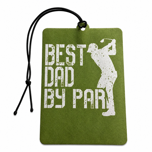 Best Dad by Par Golf Car Air Freshener – Funny Golfer Dad Hanging Vehicle Freshener, Golf Father’s Day Gift, Dad Birthday Present & Golf Car Accessory